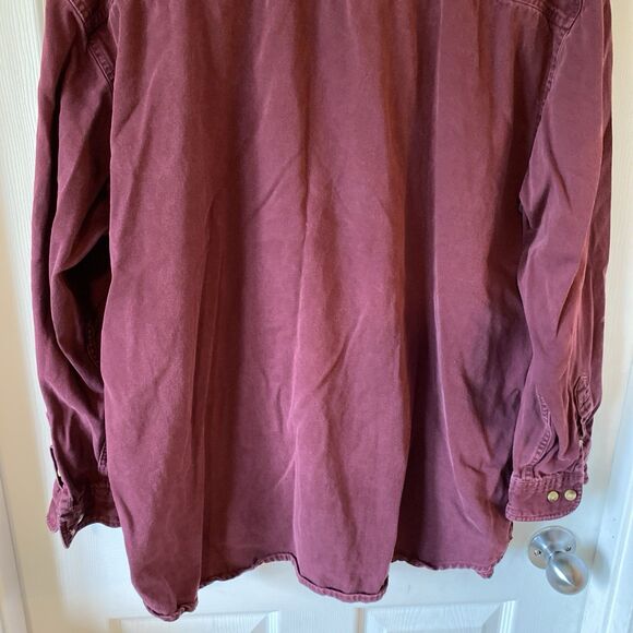 Lee Denim Collection Men’s XL Button Up Shirt Polaris Logo Maroon - Picture 7 of 9